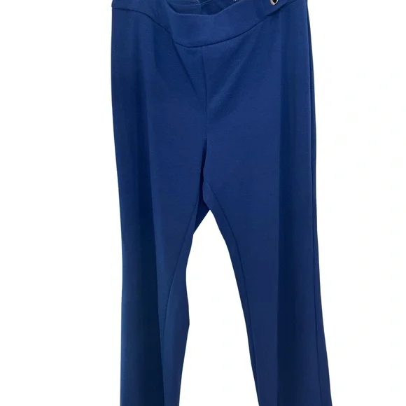 NWT $99 Chico’s Textured Wide Leg Trouser Pants 3R 16R Nocturne Navy Pull On - Picture 3 of 9